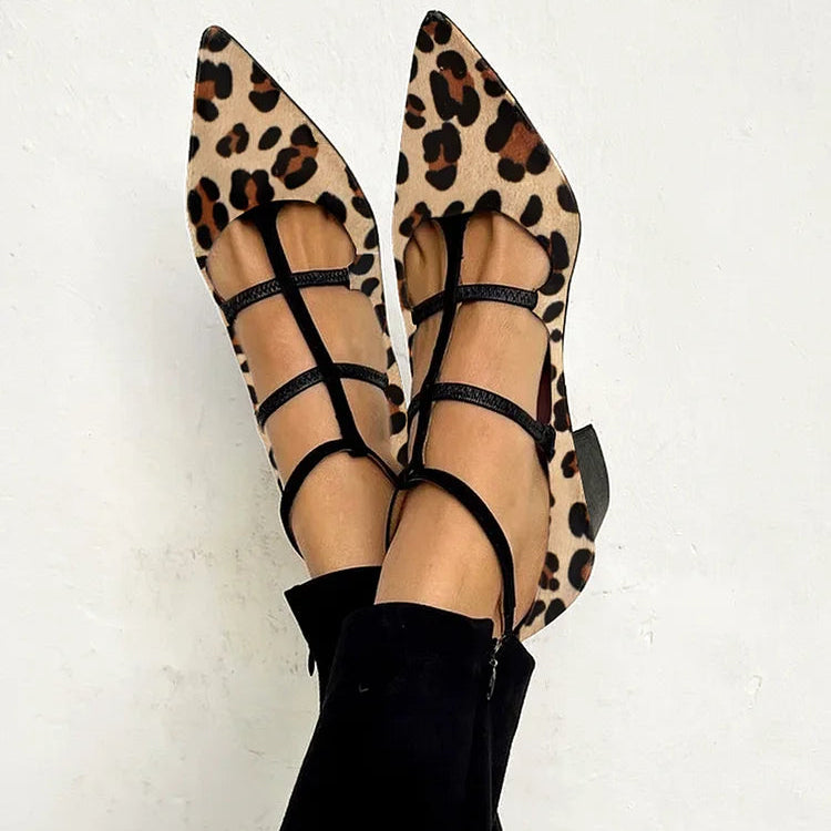 Bridget™ | Scarpe con tacco e cinturino leopardato