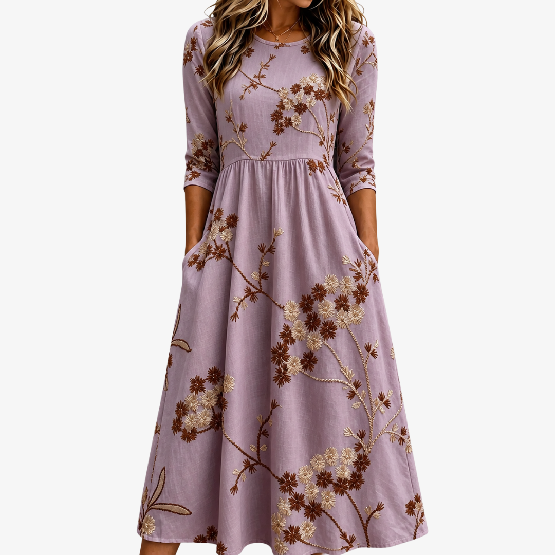 Abito Midi Pocket Floral Heather Meadow