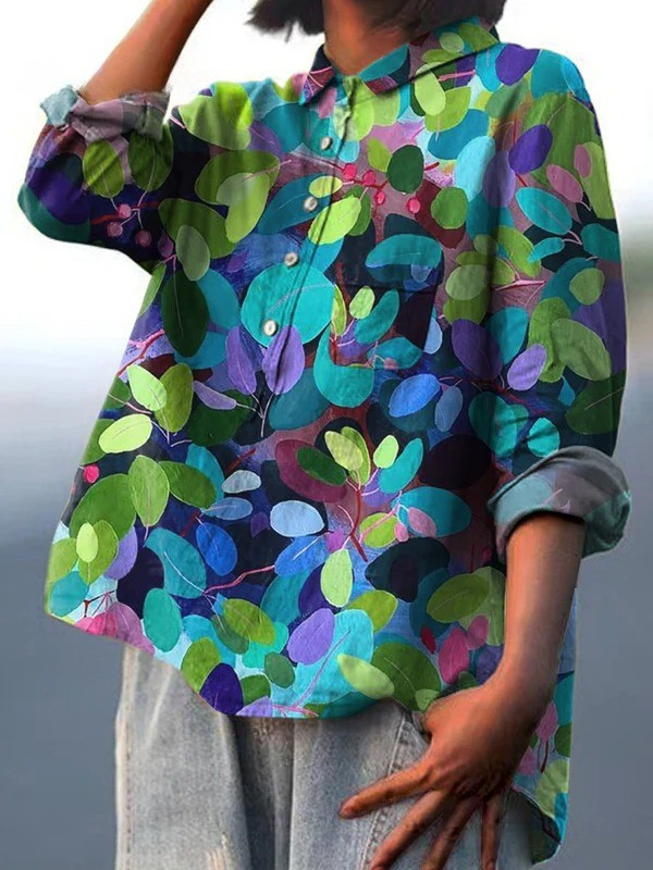 Grace | Camicia Casual da Donna Stampata Arte Estiva