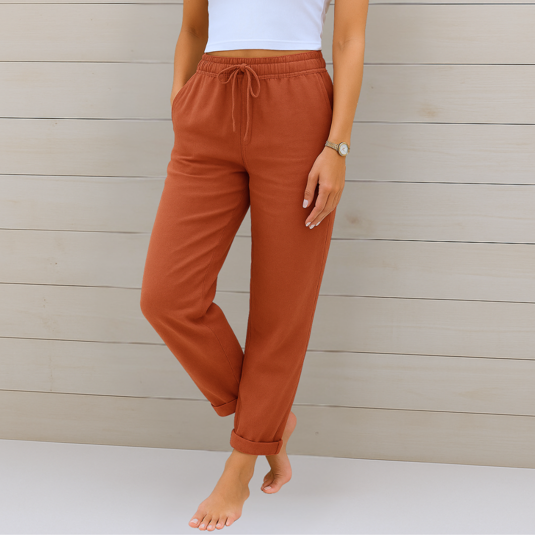 Maylora | Pantaloni in Lino Relax con Coulisse