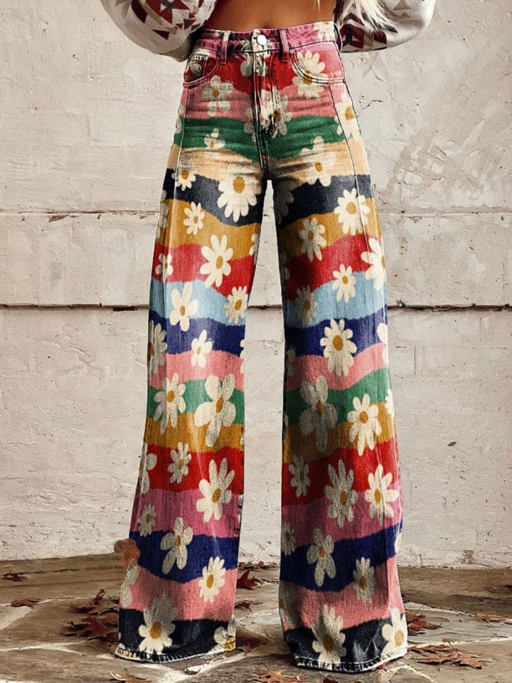 Léon - Pantaloni Floreali Eleganti