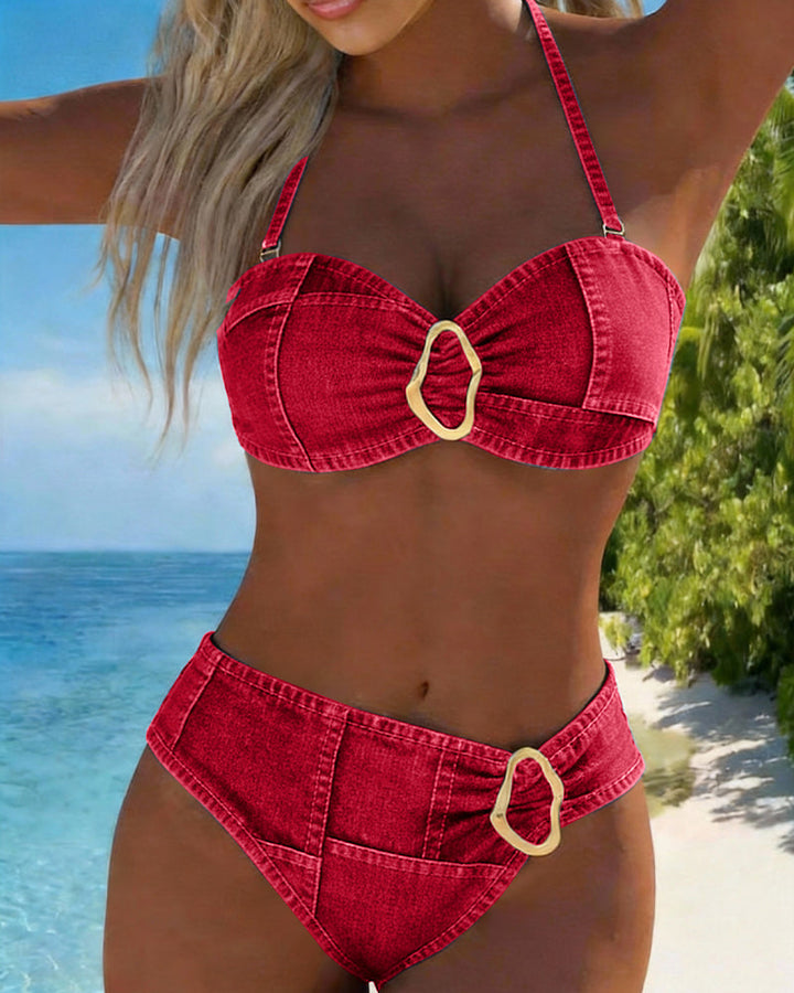 Patricia™ | Bikini a Due Pezzi con Spalline e Fibbia in Metallo