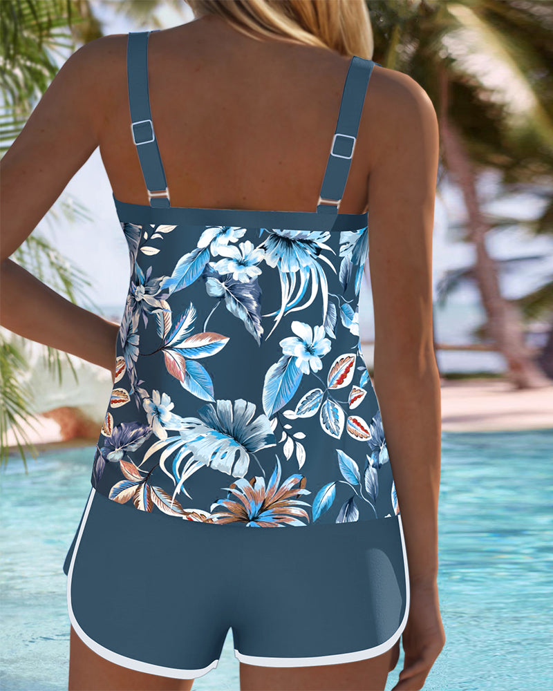 Imke™ | Tankini Stampato Senza Maniche con Scollatura a U