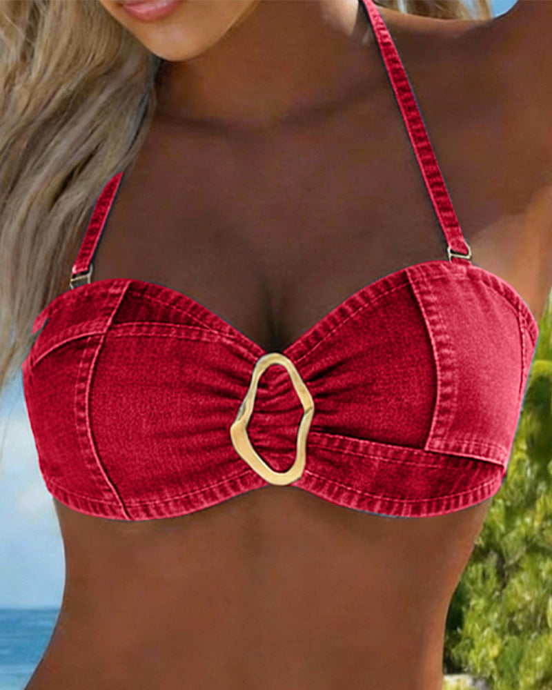 Patricia™ | Bikini a Due Pezzi con Spalline e Fibbia in Metallo