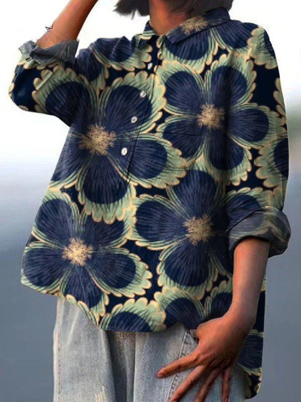 Jessica | Camicia Casual Vintage con Stampa Floreale per Donna