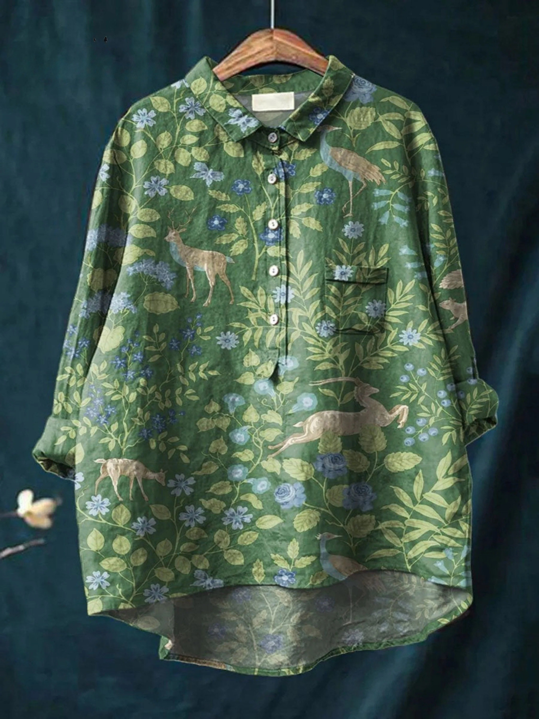 Georgia | Maglietta casual con stampa artistica floreale vintage per donne
