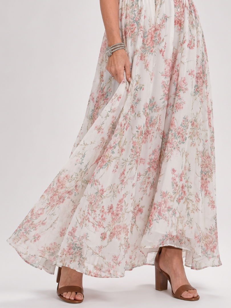 Guinevere | Vestito midi con stampa floreale e gonna fluida
