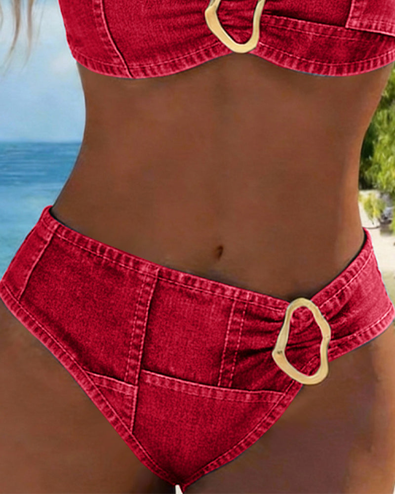 Patricia™ | Bikini a Due Pezzi con Spalline e Fibbia in Metallo