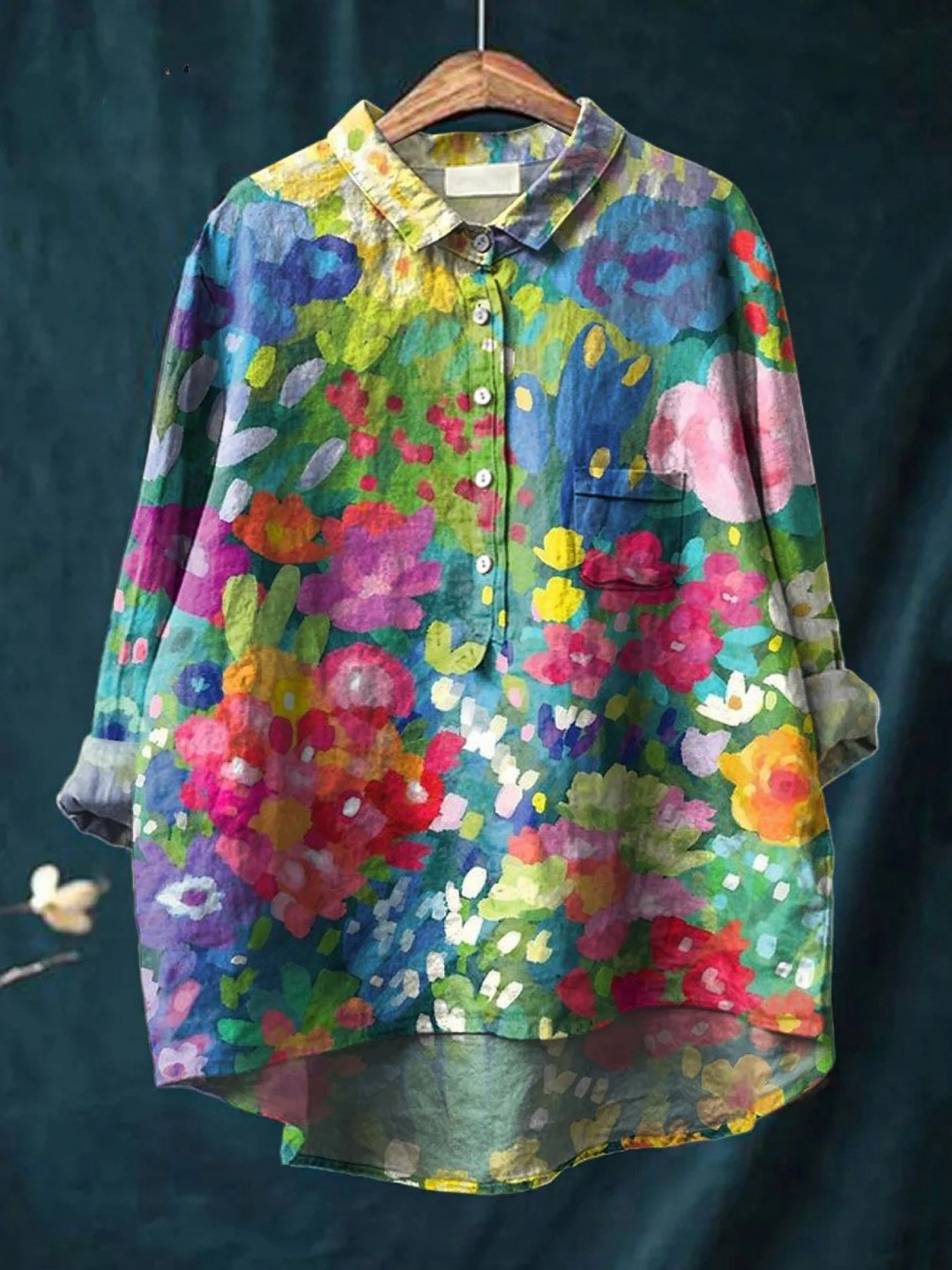 Rebecca | Camicia Casual Vintage Donna con Stampa Floreale