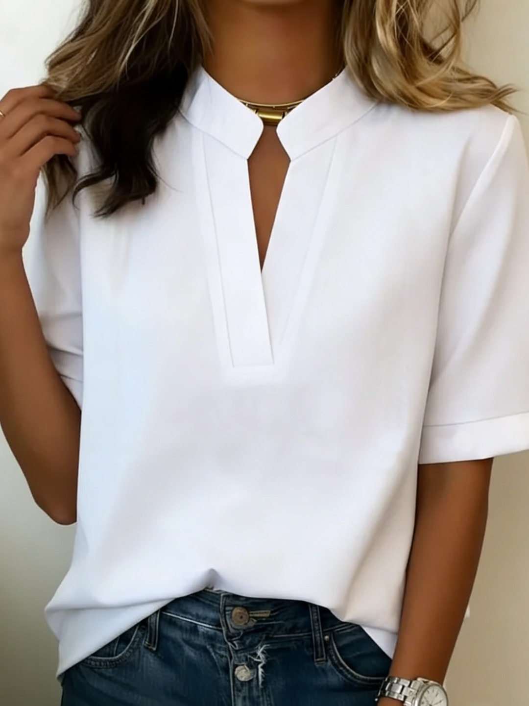 Aurora — Blusa elegante con colletto raffinato