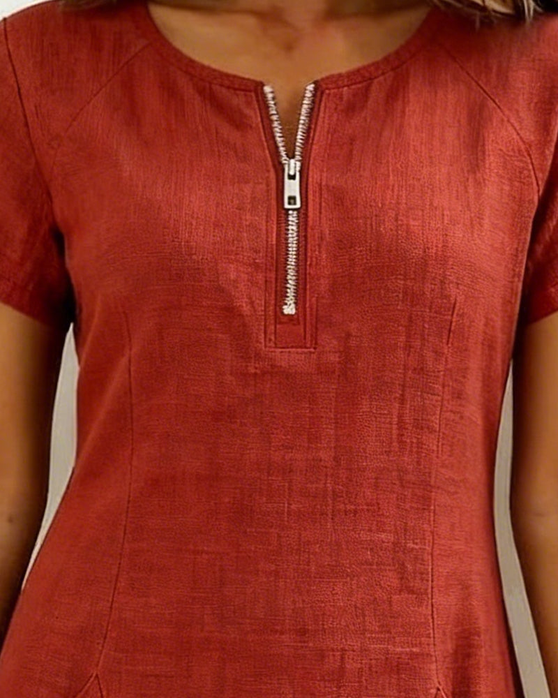 Nina | Abito in cotone con zip
