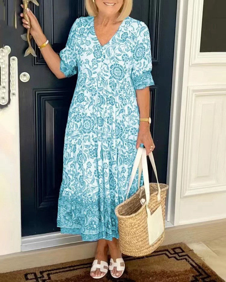 Emma | Abito Floreale con Scollatura a V Elegante