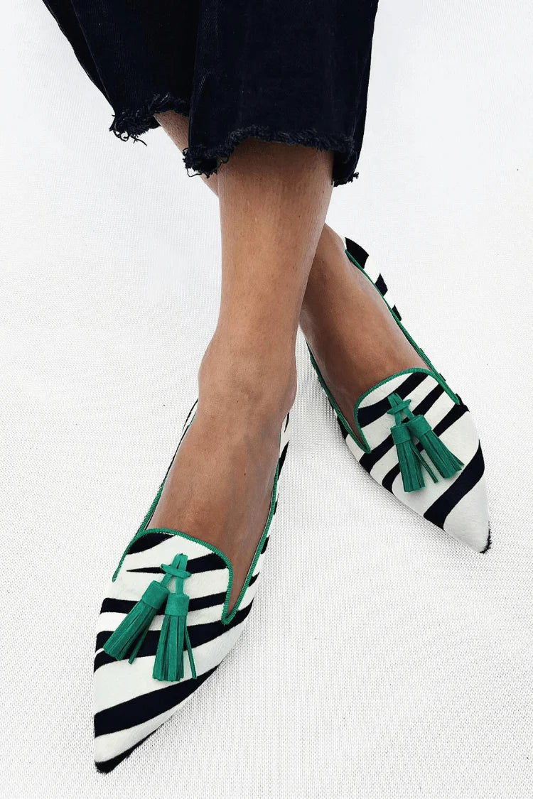 Riane™ | Mocassini Zebra Verde
