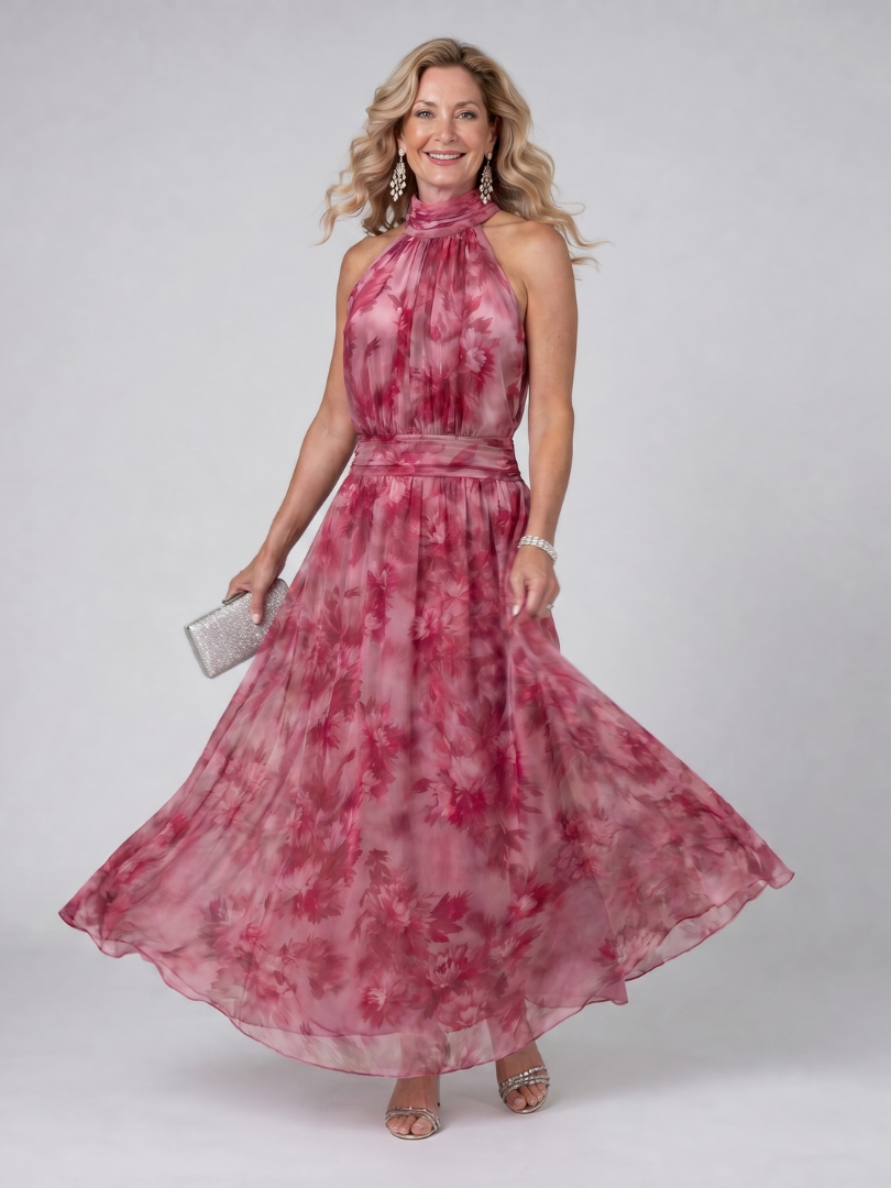 Avien | Abito Midi con Collo All'Americana