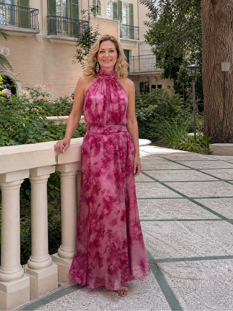 Avien | Abito Midi con Collo All'Americana