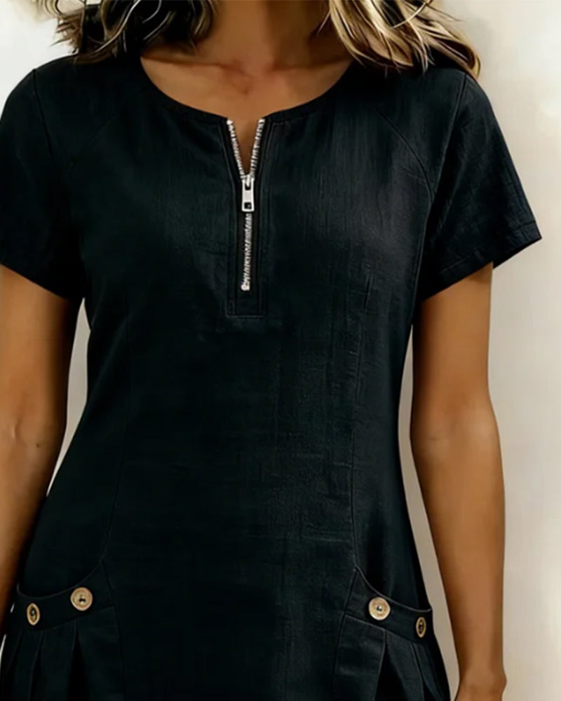 Nina | Abito in cotone con zip