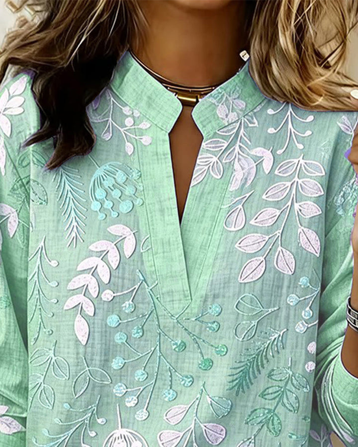 Evelina - Camicetta a fiori con collo alto