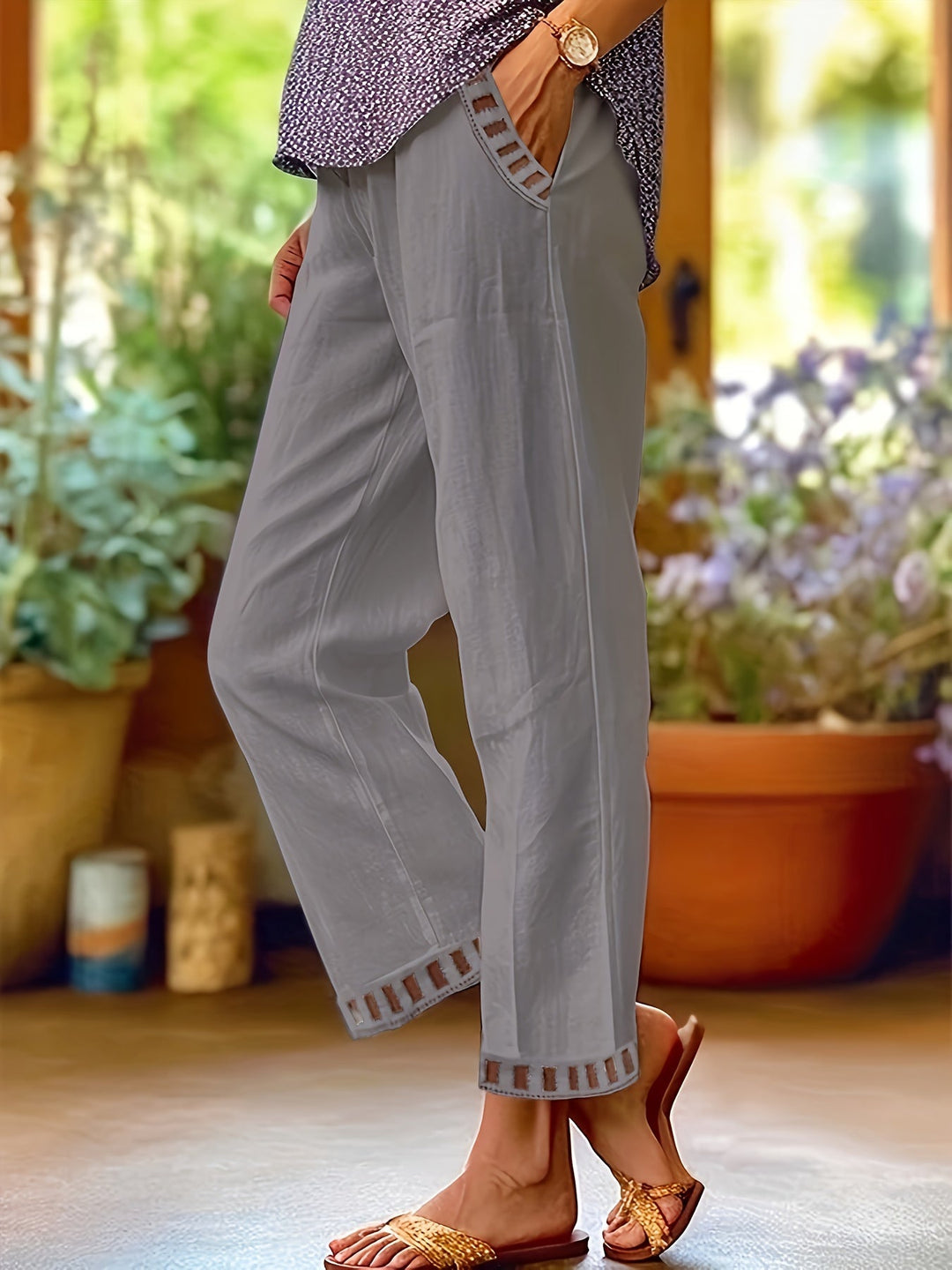 Wren – Pantaloni Cropped Relax con Dettagli in Contrasto
