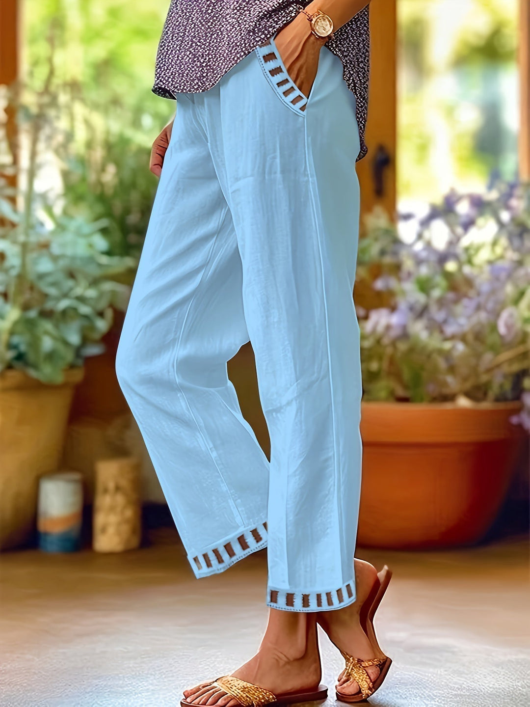 Wren – Pantaloni Cropped Relax con Dettagli in Contrasto
