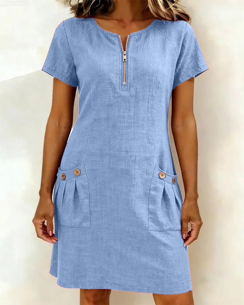 Nina | Abito in cotone con zip