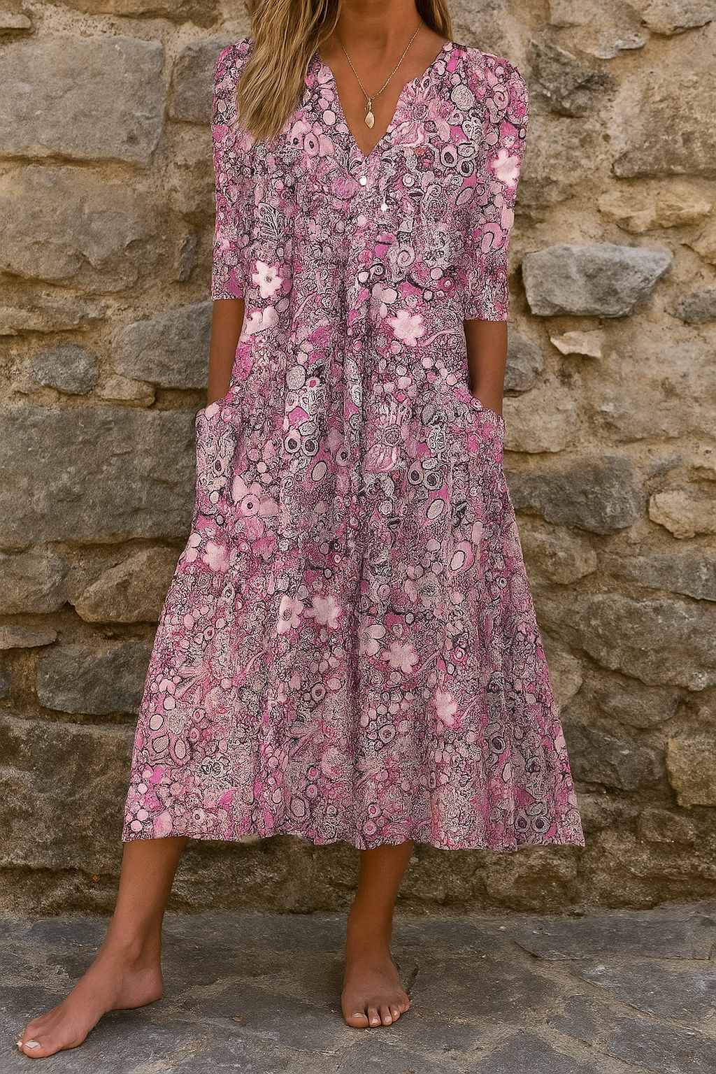 Irene | Abito elegante con scollo a V