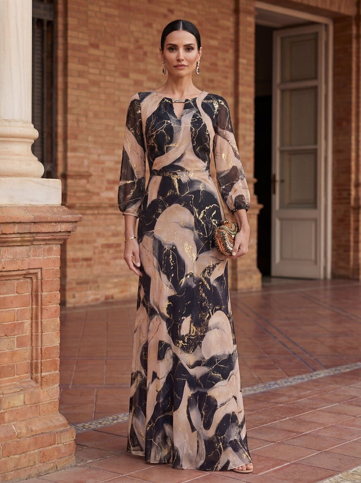 Abito in Georgette Stampato - Eleganza e Sophisticazione