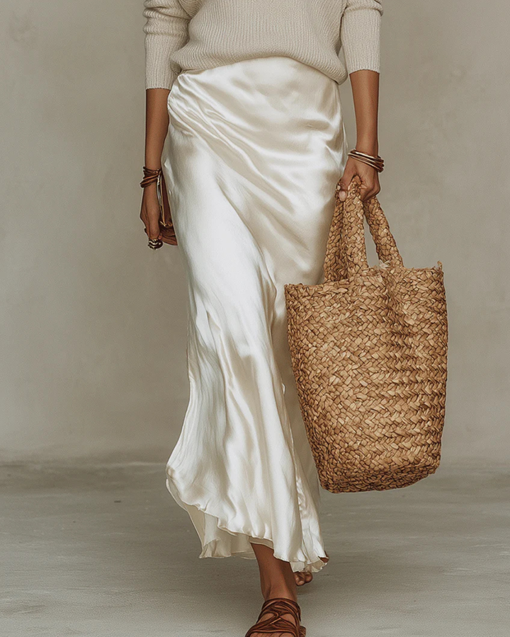 Paola – Abito Midi Satinato Elegante