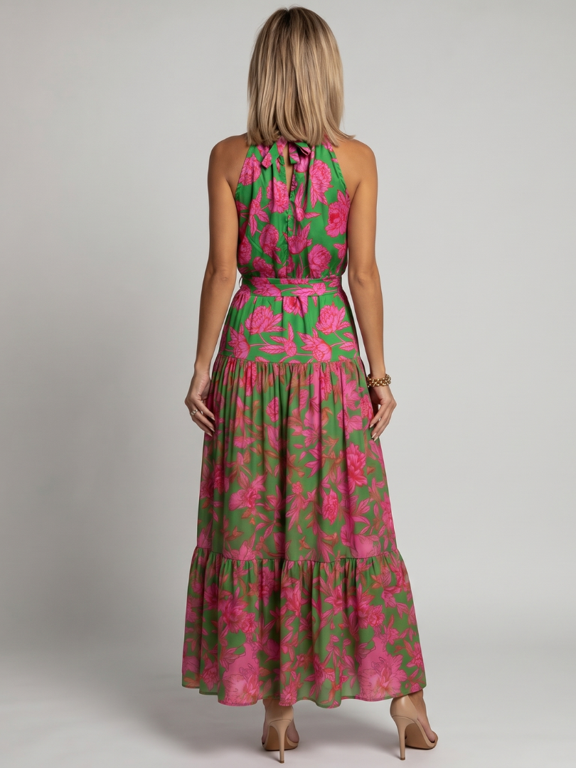 Rowen | Abito Midi con Collo All'Americana Drappeggiato