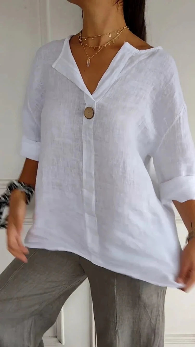 Roberta | Camicetta casual in misto cotone e lino