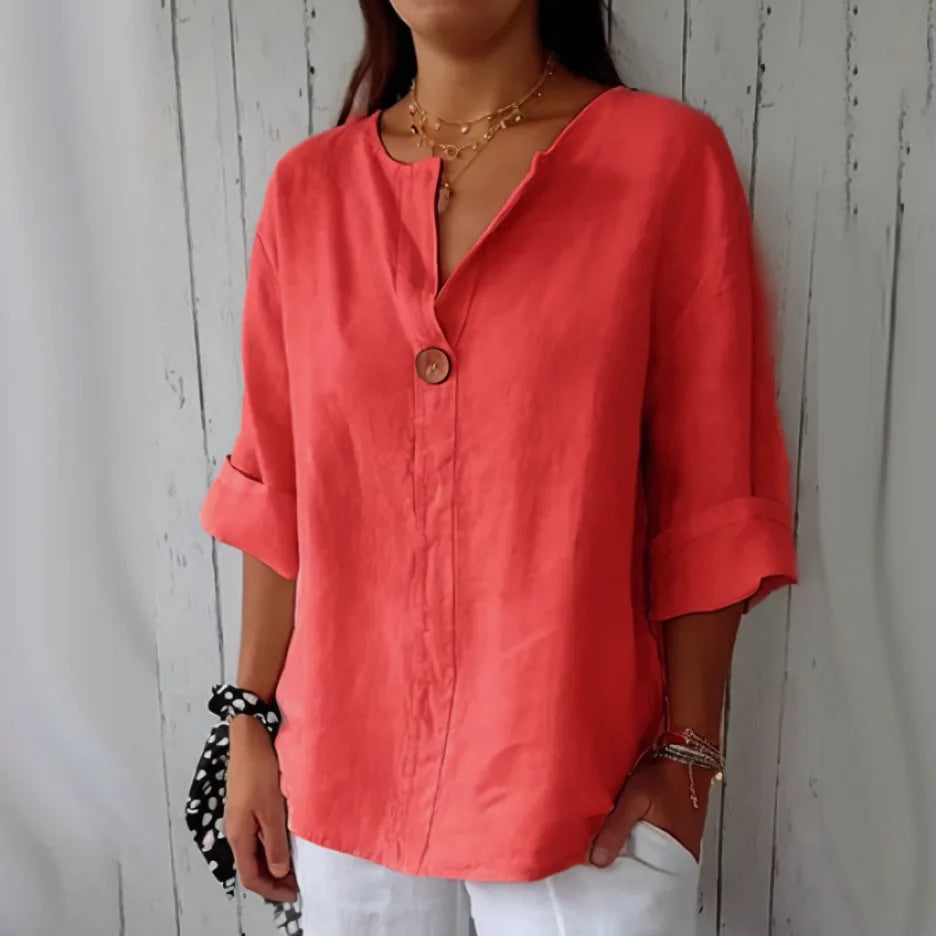 Roberta | Camicetta casual in misto cotone e lino