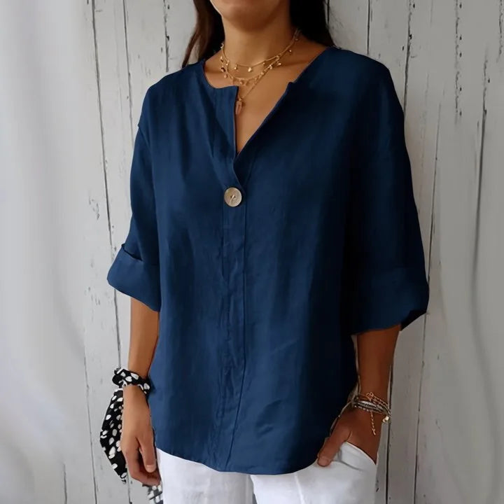 Roberta | Camicetta casual in misto cotone e lino