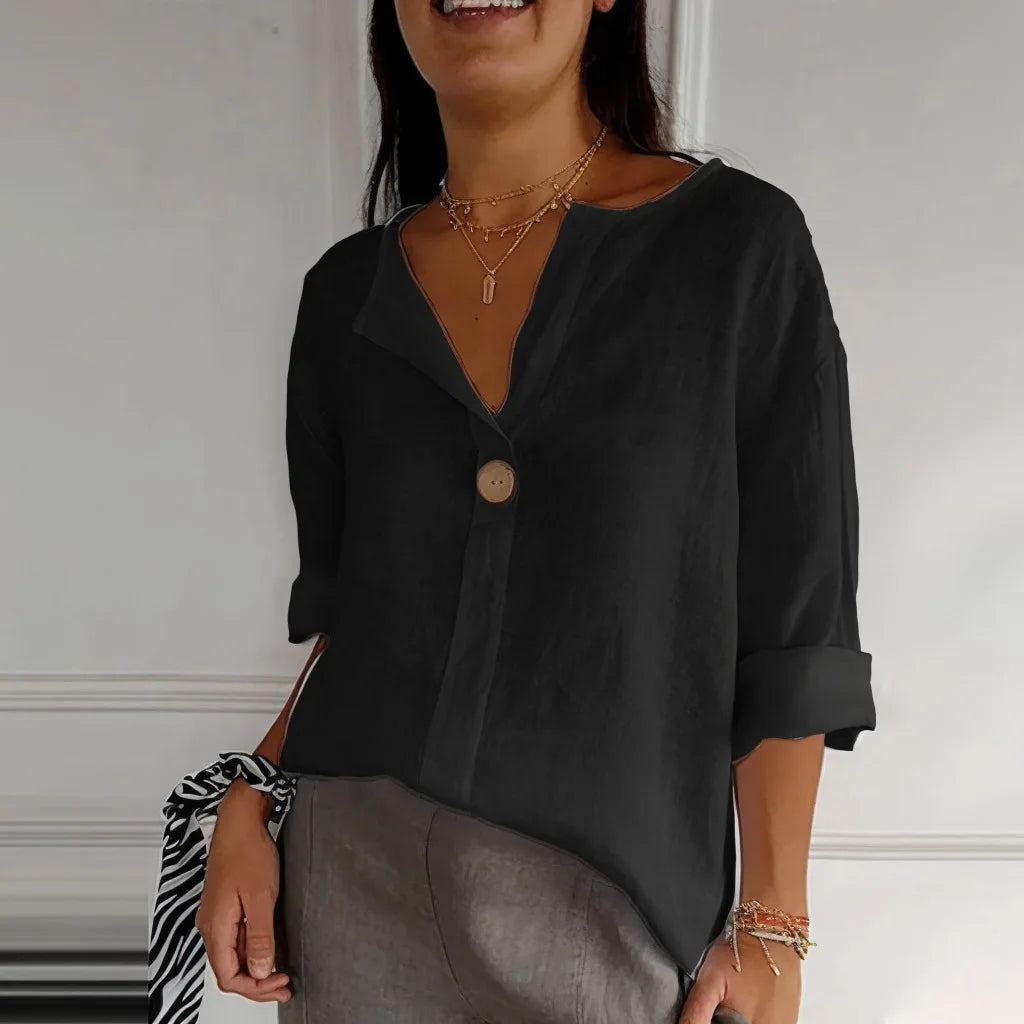 Roberta | Camicetta casual in misto cotone e lino