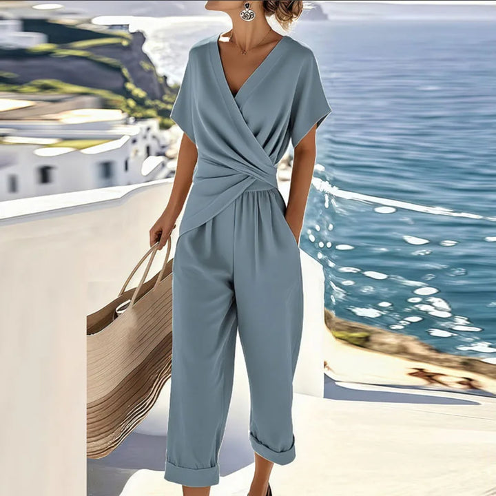 Colleen Set Elegante Due Pezzi | Top Avvolgente e Pantaloni Corti