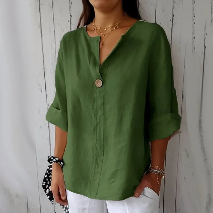 Roberta | Camicetta casual in misto cotone e lino