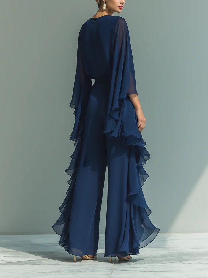 Anna | Completo Elegante in Chiffon con Volant