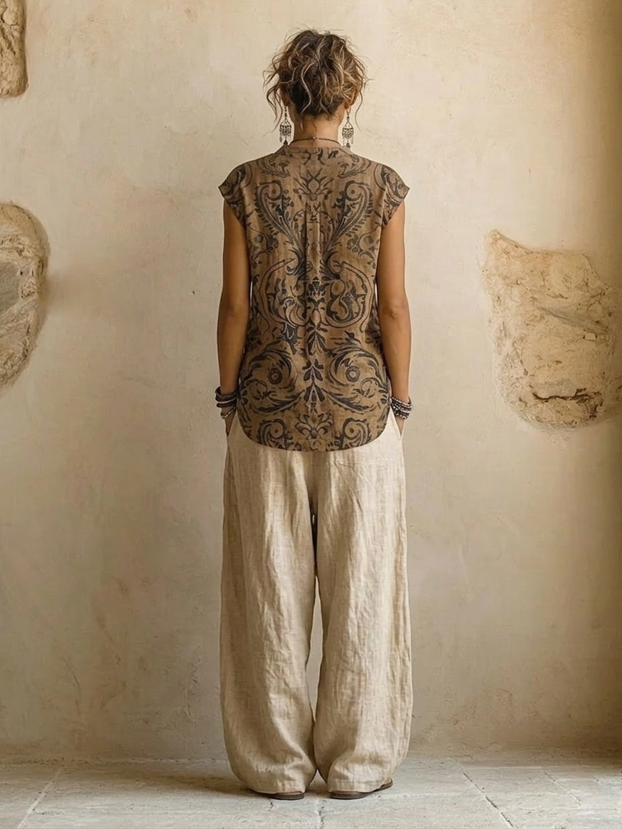 Donna | Set da 3 pezzi in misto cotone e lino