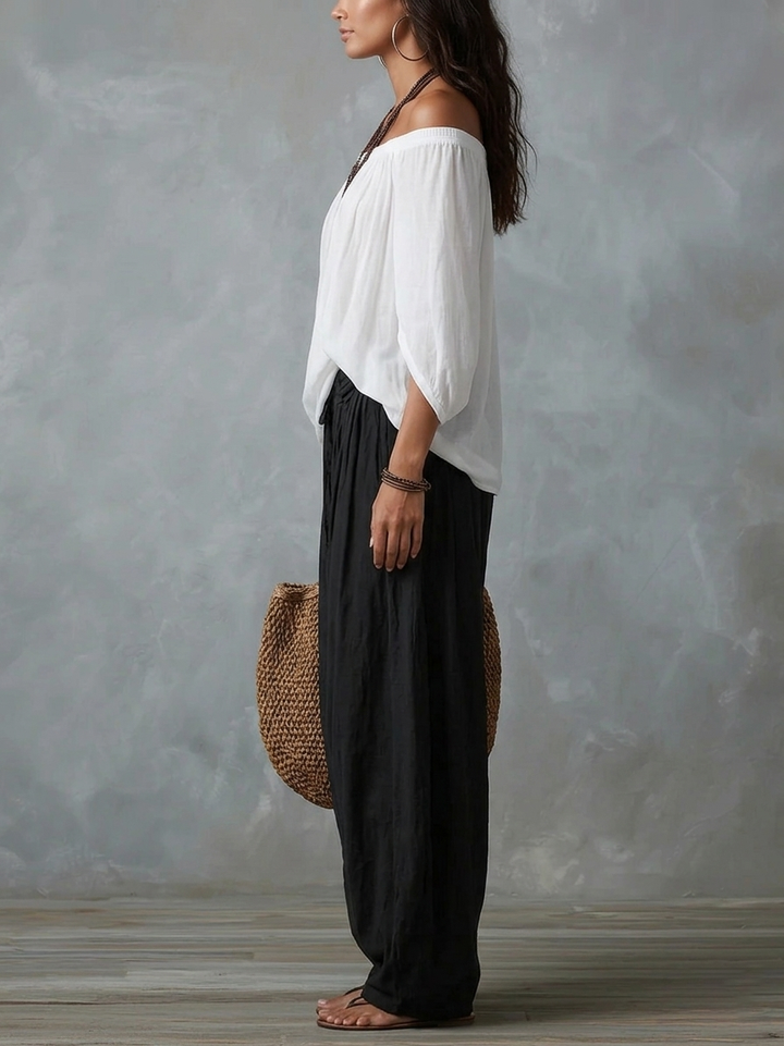 Laura | Completo Bianco Spalle Scoperte