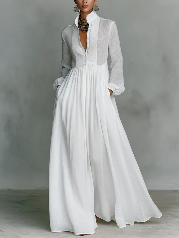 Mariella | Maxi abito minimalista con collo alto