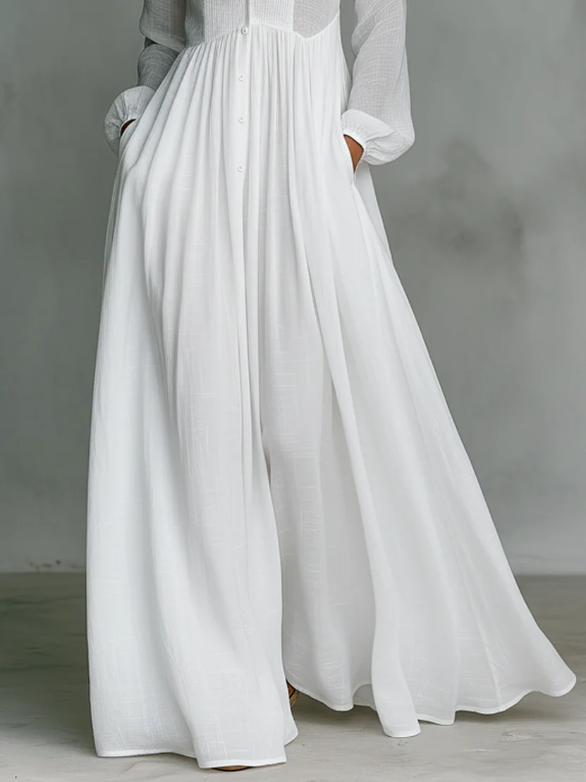 Mariella | Maxi abito minimalista con collo alto