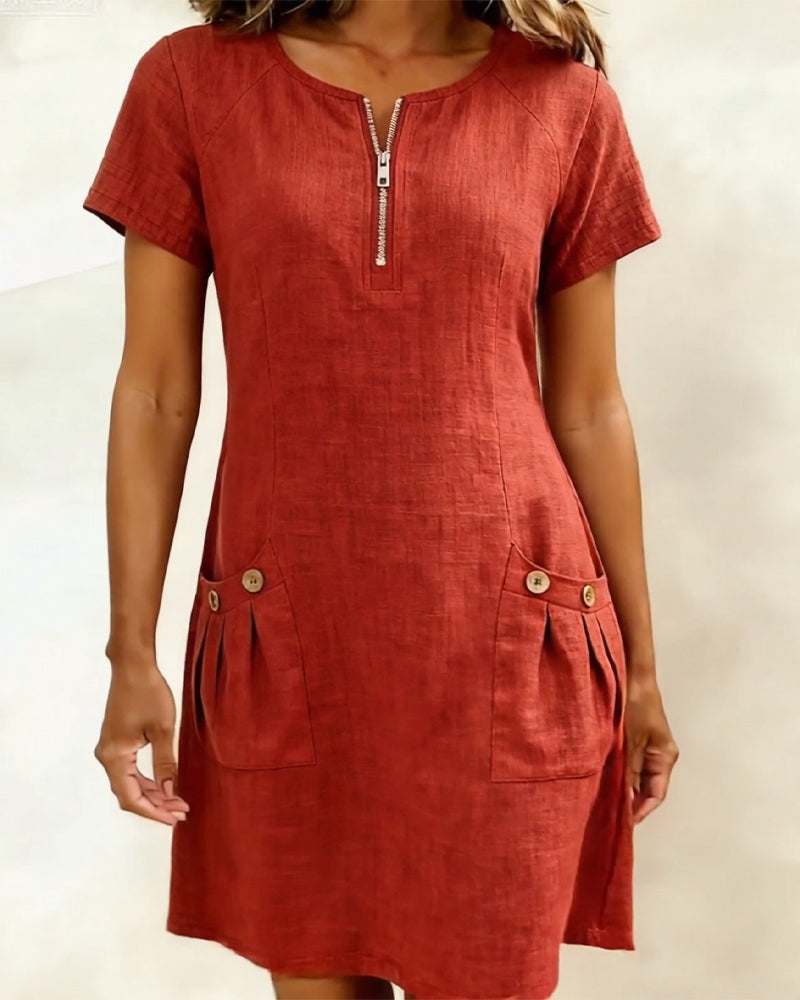 Nina | Abito in cotone con zip