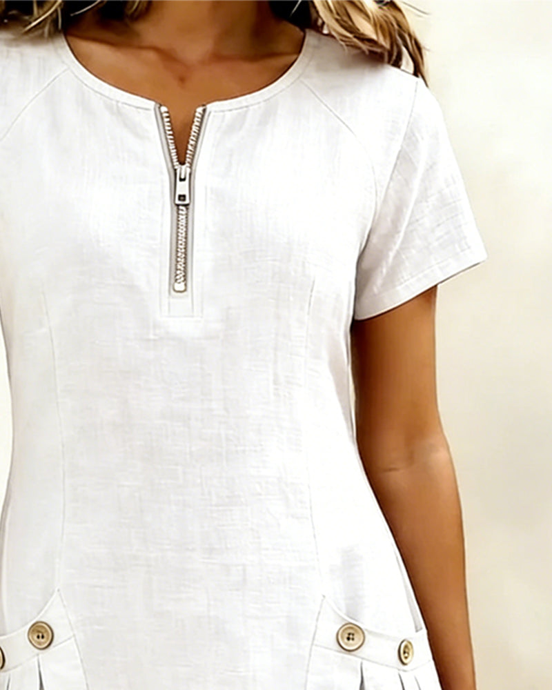 Nina | Abito in cotone con zip