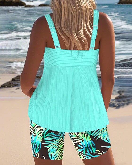 Daphne™ | Pantaloni Corti Tankini a Righe Bright