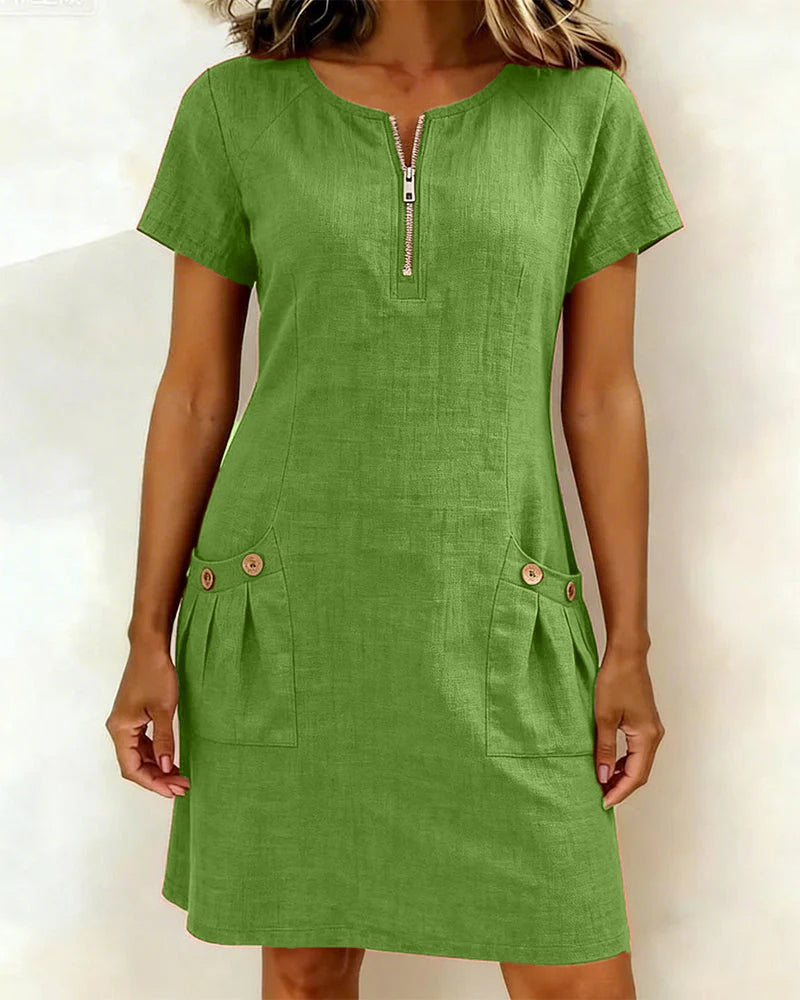 Nina | Abito in cotone con zip