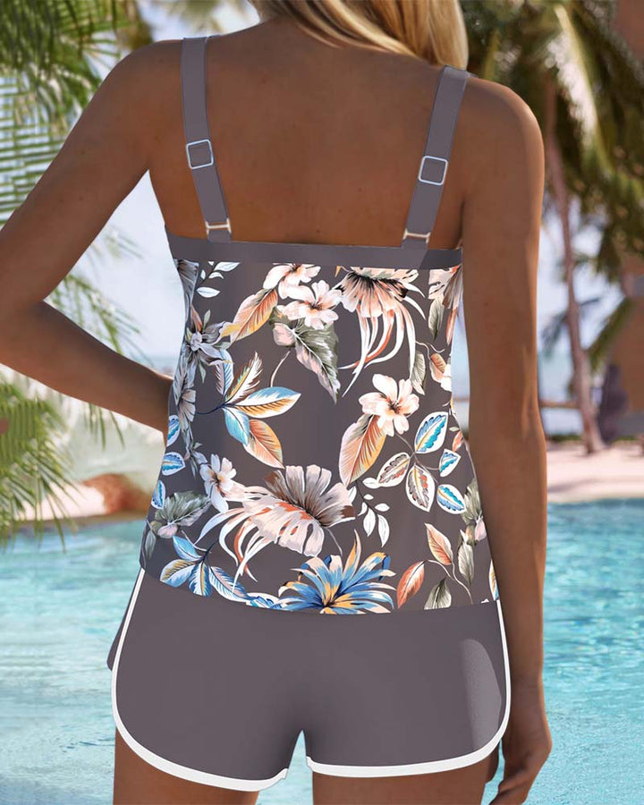 Imke™ | Tankini Stampato Senza Maniche con Scollatura a U