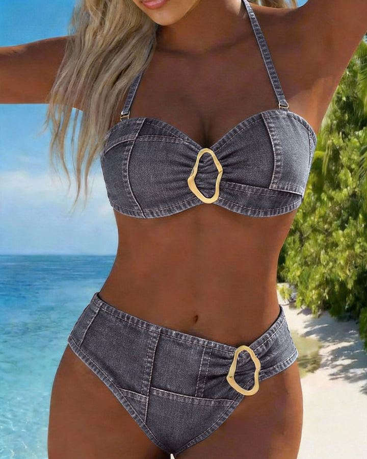 Patricia™ | Bikini a Due Pezzi con Spalline e Fibbia in Metallo