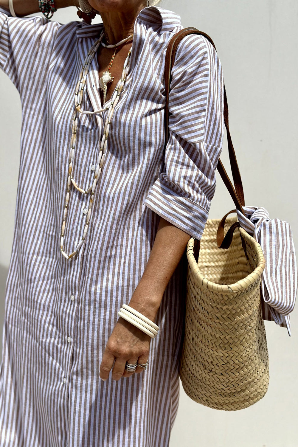 Sophia | Abito Camicia a Righe Senza Tempo con Comfort Elegante