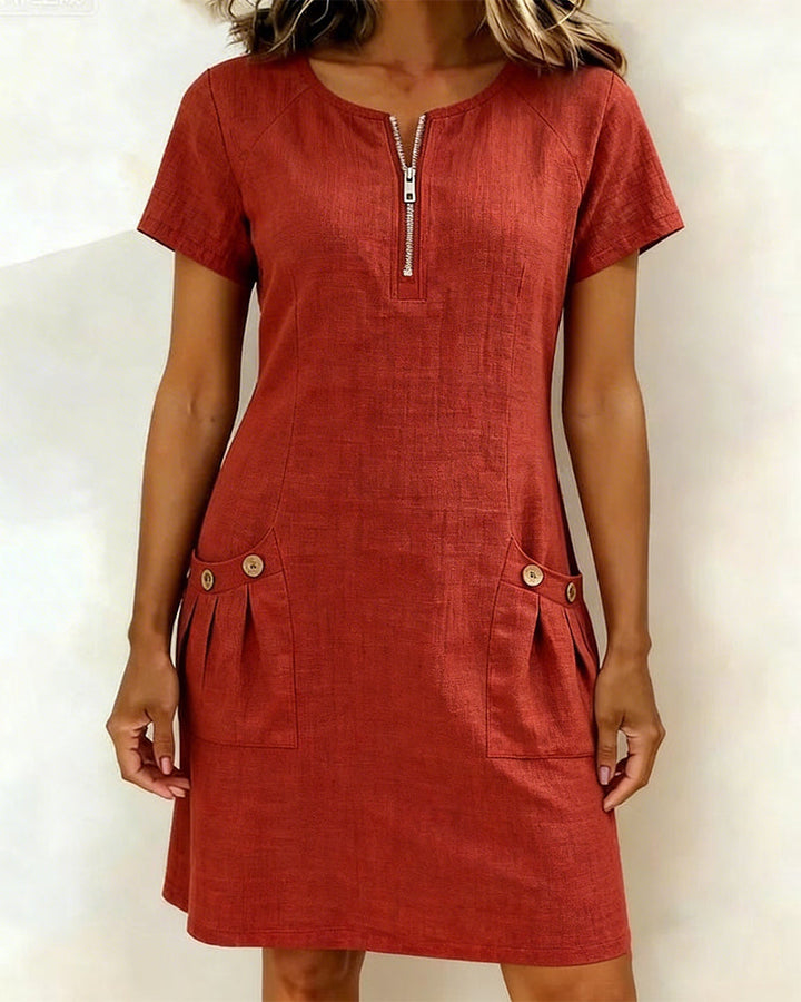 Nina | Abito in cotone con zip