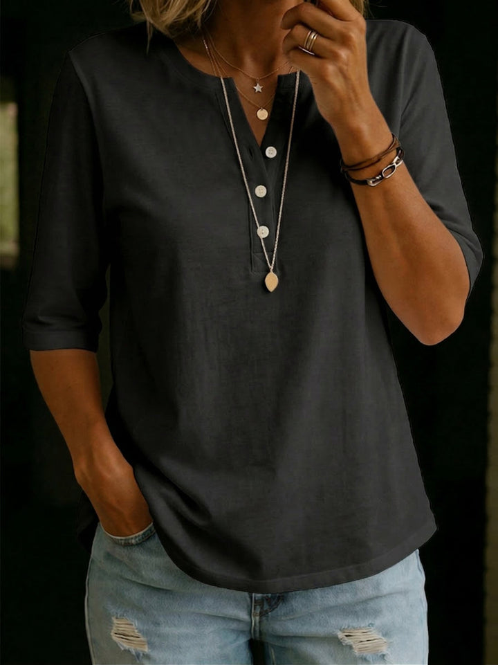 Carla | Blusa Henley con bottoni